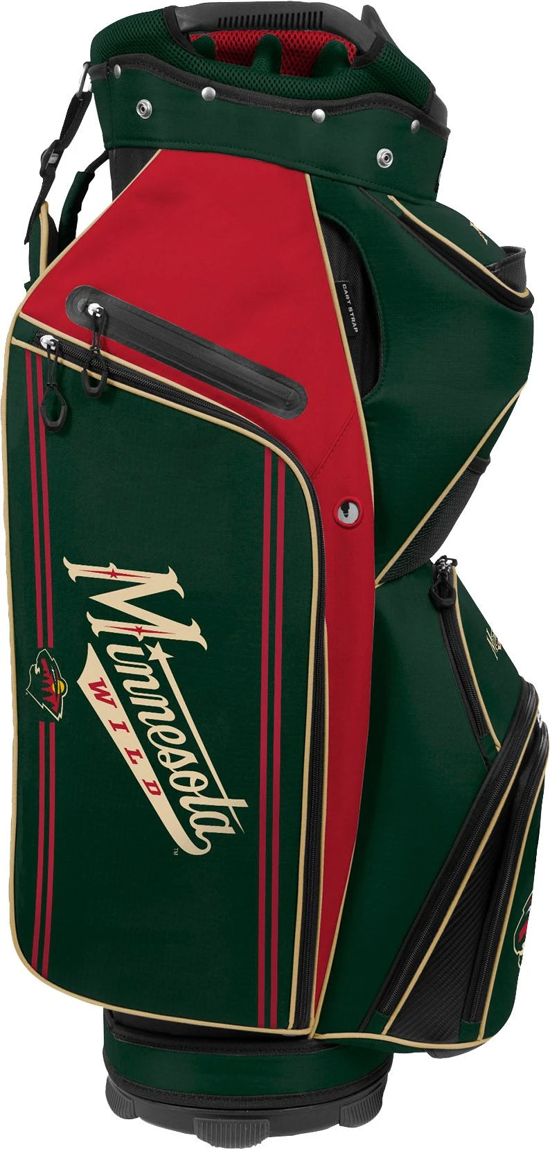 WinCraft Team Effort Minnesota Wild Bucket III Cooler Cart Bag For Men 3 WinCraft Team Effort Minnesota Wild Bucket III Cooler Cart Bag For Men - Image 3