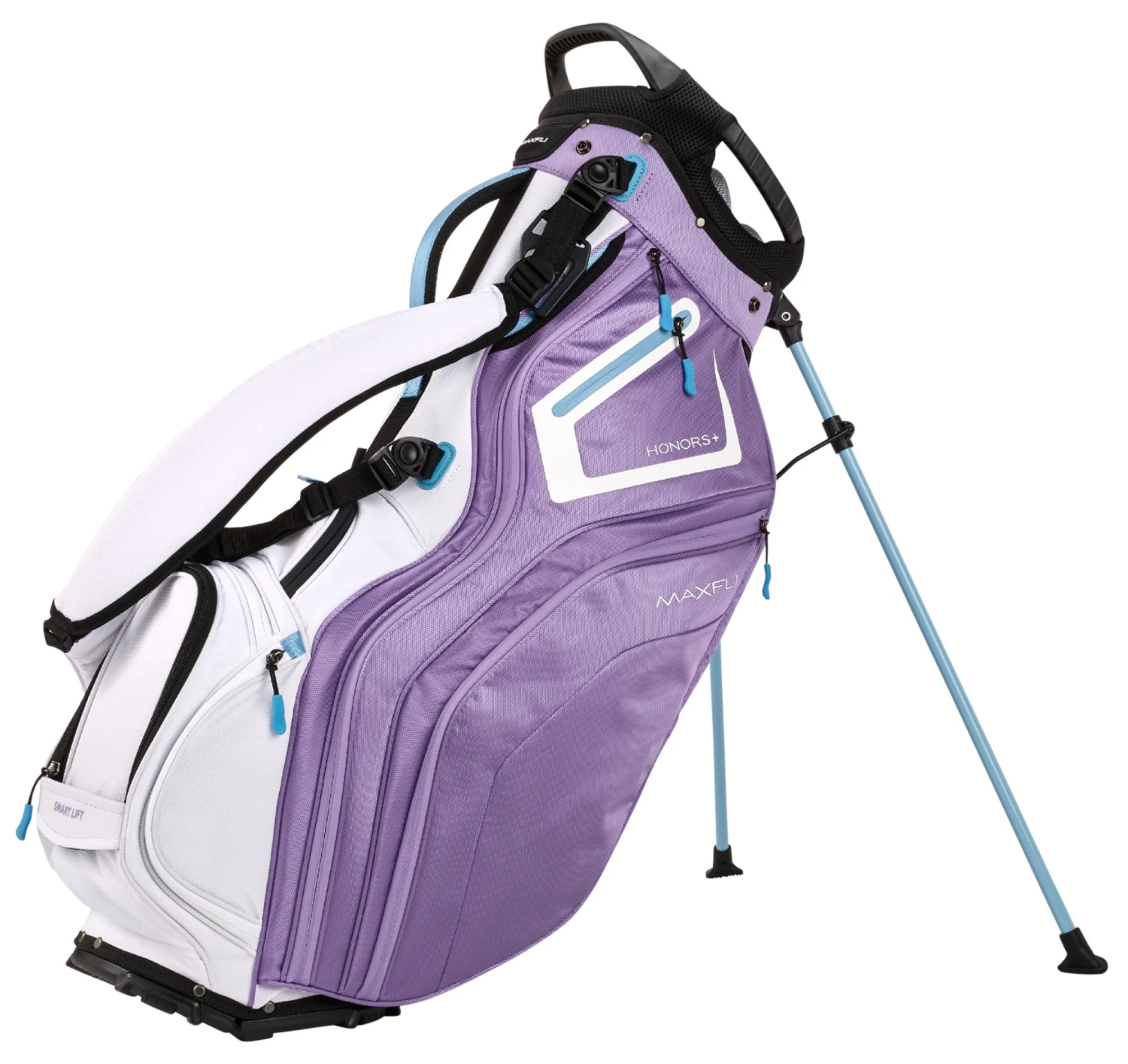 Maxfli Women's 2022 Honors+ 14-Way Stand Bag Purple/white 1 Maxfli Women's 2022 Honors+ 14-Way Stand Bag Purple/white