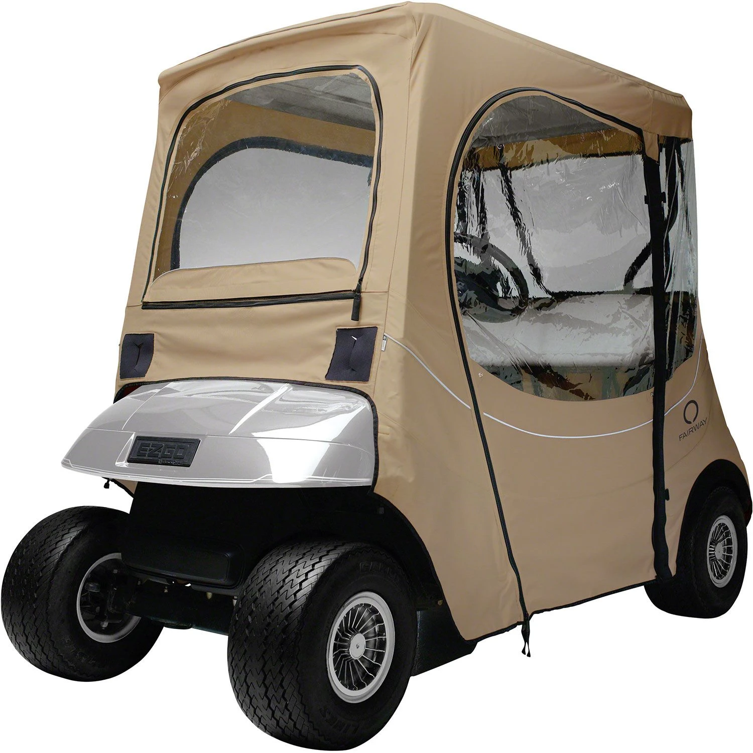Classic Accessories Fairway E-Z-Go Golf Cart Enclosure - Khaki For Unisex 1 Classic Accessories Fairway E-Z-Go Golf Cart Enclosure - Khaki For Unisex