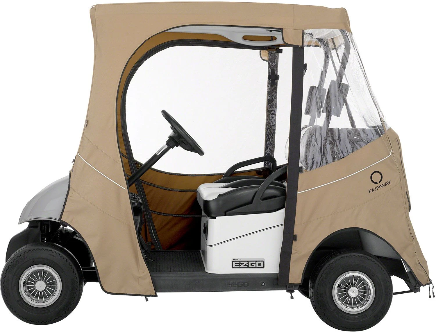 Classic Accessories Fairway E-Z-Go Golf Cart Enclosure - Khaki For Unisex 2 Classic Accessories Fairway E-Z-Go Golf Cart Enclosure - Khaki For Unisex - Image 2