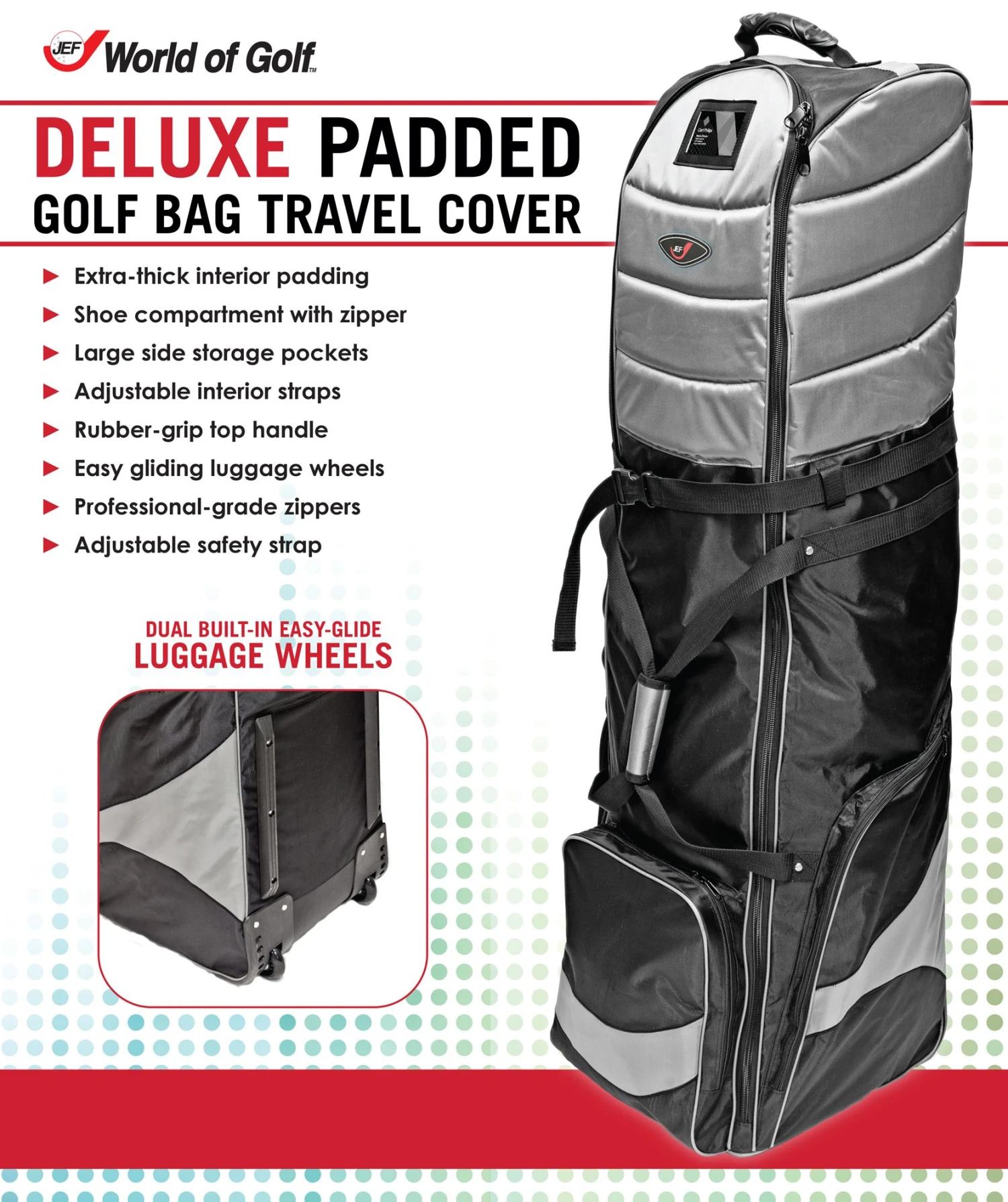 JEF World Of Golf Deluxe Travel Cover For Unisex 3 JEF World Of Golf Deluxe Travel Cover For Unisex - Image 3
